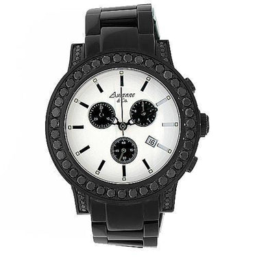 Avianne&Co Mens King Collection Diamond PVD Watch 9.52 Ctw